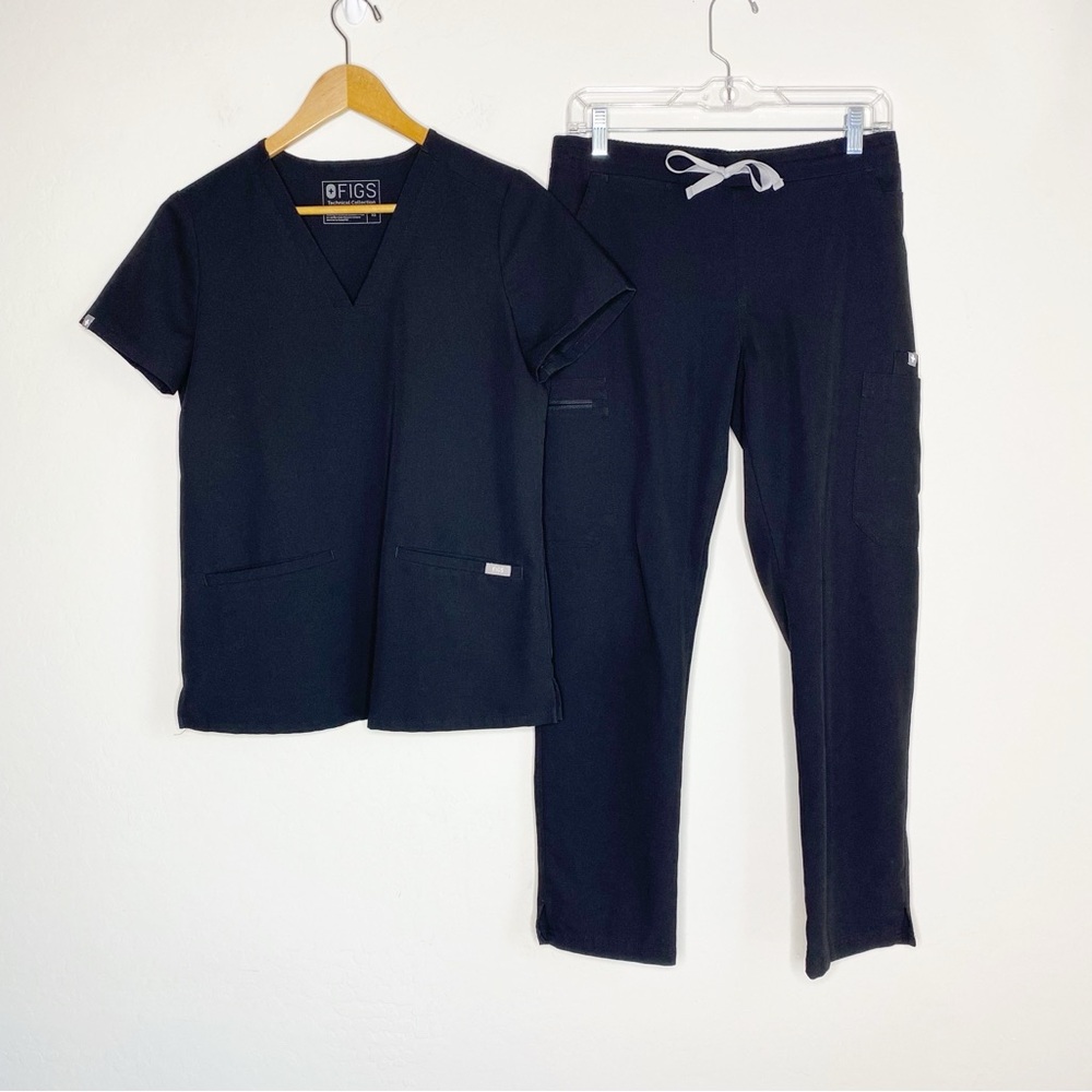 Figs Scrub Set Casma Three Pocket Top XS Yola Skinny Straight Leg Pants S/P
